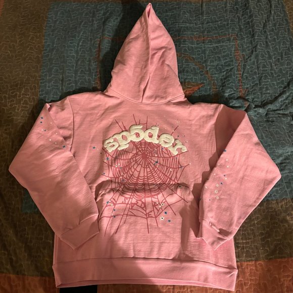 Sp5der OG Web Hoodie Pink - Picture 2 of 4